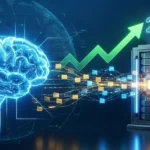 פרסום ממומן ב-2026 - איור דיגיטלי עתידני המציג מעבד בינה מלאכותית (AI) המעבד נתוני First-Party Data ומדידה צד-שרת (Server-Side Tracking), עם יד אנושית המנחה את התהליך וגרף צמיחה ירוק העולה לעבר שנת 2026