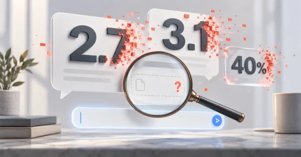 הזיות AI: המספרים המומצאים 2.7, 3.1 ו-40% מתפוררים מול זכוכית מגדלת שמחפשת מקור